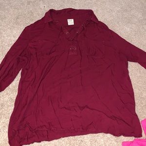 Long sleeve top maroon